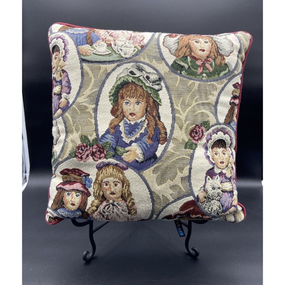 Dakotah Victorian Tapestry Doll Bolster Tapestry Pillow 16'x16'